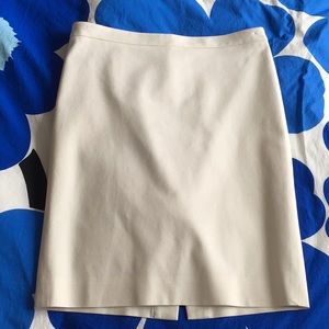 J Crew White Bi-Stretch Cotton No.2 Pencil Skirt, Size 6